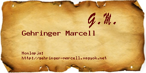 Gehringer Marcell névjegykártya